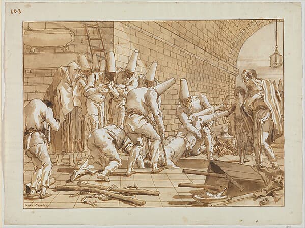 The Burial of Punchinello, by Giovanni Domenico Tiepolo