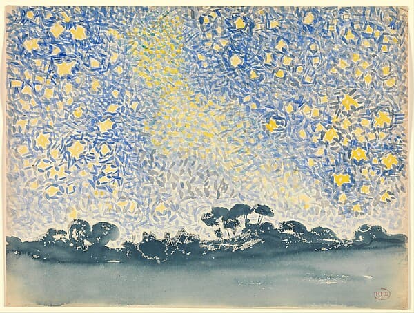 Landscape with Stars, by Henri-Edmond Cross (Henri-Edmond Delacroix)