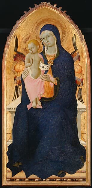 Madonna and Child Enthroned with Two Cherubim, by Sano di Pietro (Ansano di Pietro di Mencio)