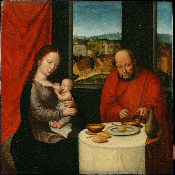 Virgin and Child with Saint Joseph, by Netherlandish Painter, second half of 16th century