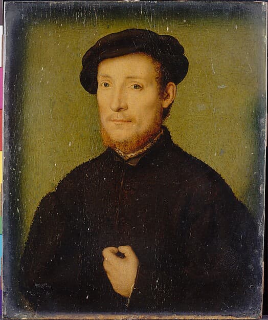 Portrait of a Man with His Hand on His Chest, by Attributed to Corneille de Lyon