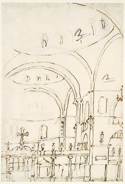 Interior of the Basilica of San Marco, Showing the Crossing and the Choir, by Canaletto (Giovanni Antonio Canal)