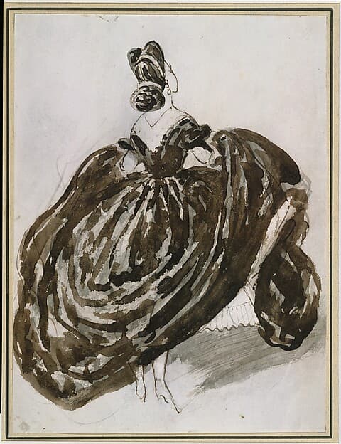 A Parisienne Seen from the Back, by Constantin Guys