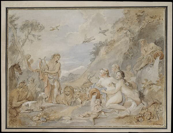 Orpheus Charming the Nymphs, Dryads, and Animals, by Charles Joseph Natoire
