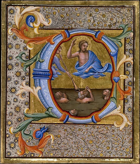 Last Judgment in an Initial C, by Lorenzo Monaco (Piero di Giovanni)