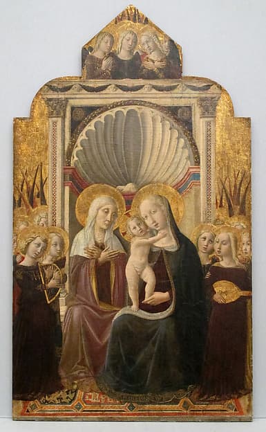 Saint Anne and the Virgin and Child Enthroned with Angels, by Niccolò Alunno (Niccolò di Liberatore)
