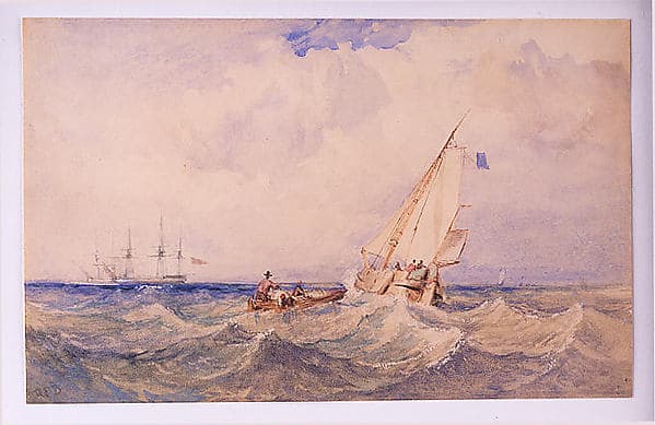 Shipping in a Swell, by Richard Parkes Bonington