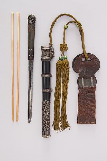 Knife with Sheath, Chopsticks and Belt Loop
