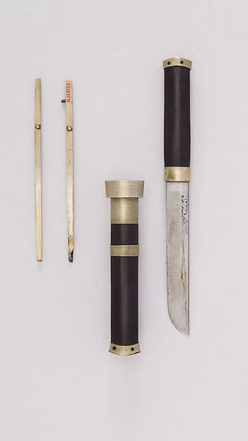 Knife with Sheath and Chopsticks
