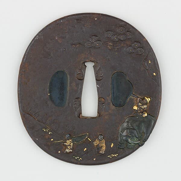 Sword Guard (Tsuba) With Elephant Motif (象図鐔)
