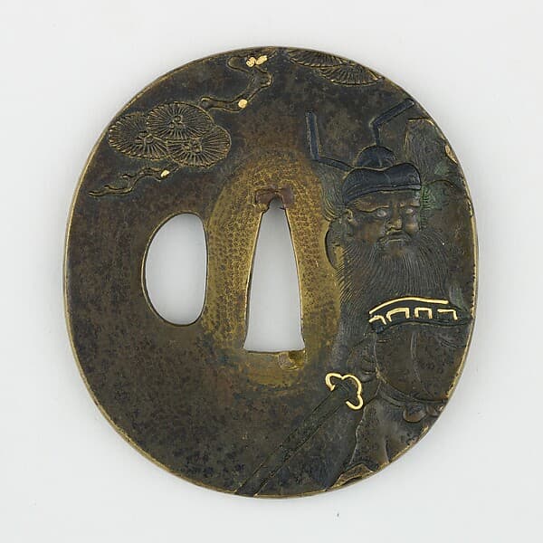 Sword Guard (Tsuba) Depicting Shōki the Demon Queller (鬼鍾馗図鐔)