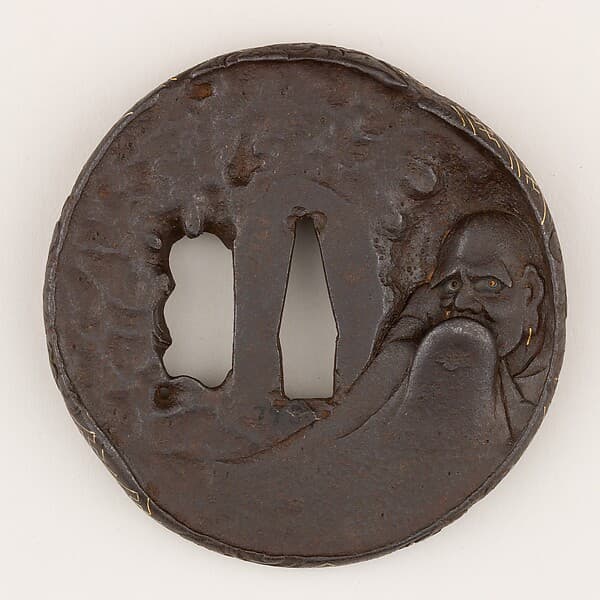 Sword guard (Tsuba) Depicting Bodhidharma (達磨図鐔)