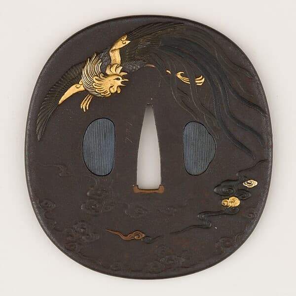 Sword guard (Tsuba) With Phoenix Motif (鳳凰図鐔)