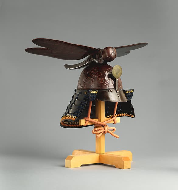 Helmet (Kawari-kabuto) Surmounted by a Dragonfly, by Hiromichi Miura