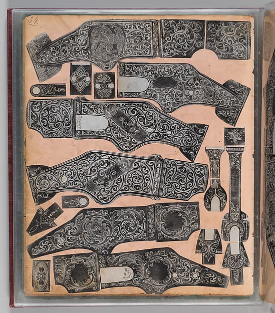 Workbook Recording the Engraved Firearms Ornament of Louis D. Nimschke (1832–1904), by Louis Daniel Nimschke