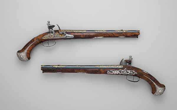 Pair of Flintlock Pistols of Count Heinrich von Brühl (1700–1763), by Adrien Reynier the Younger, called Le Hollandois