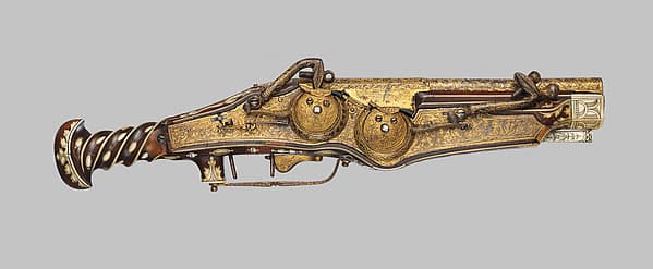 Double-Barreled Wheellock Pistol Made for Emperor Charles V (reigned 1519–56), by Peter Peck