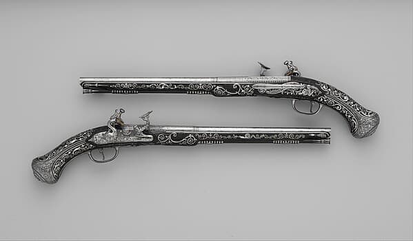 Pair of Snaphaunce Pistols, by Matteo Cecchi, called Acquafresca