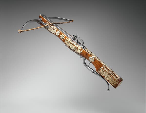 Pellet and Bolt Crossbow Combined with a Wheel-Lock Gun, by Jacob Floris