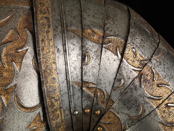 Top Lames of Vambraces (Arm Defenses) from a Costume Armor, by Kolman Helmschmid