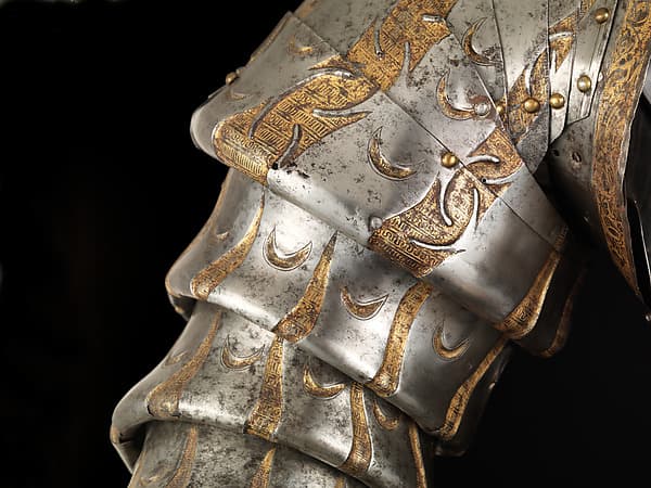 Pair of Vambraces (Arm Defenses) from a Costume Armor, by Kolman Helmschmid