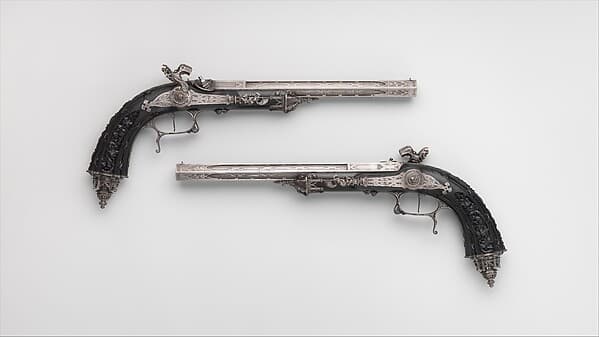 Pair of Percussion Target Pistols Made for Display at the 1844 Exposition des Produits de l'Industrie in Paris, by Alfred Gauvain