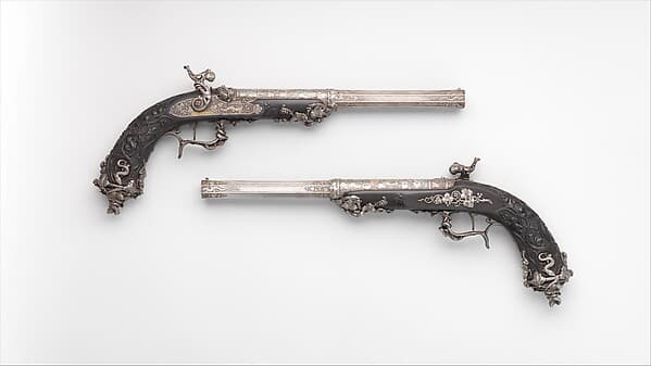 Pair of Percussion Target Pistols Made for Display at the Crystal Palace Exhibition in London, 1851, by Alfred Gauvain