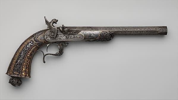 Percussion Exhibition Pistol, by Gilles Michel Louis Moutier-Le Page