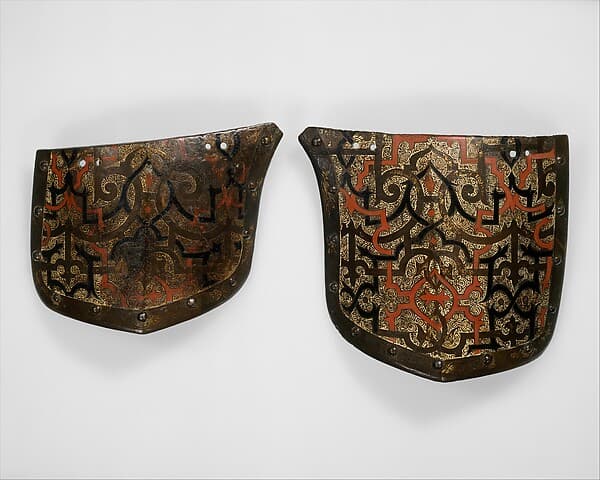 Pair of Tassets (Thigh Defenses) Belonging to an Armor for Field and Tournament Made for Duke Nikolaus "The Black" Radziwill (1515–1565), Duke of Nesvizh and Olyka, Prince of the Empire, Grand Chancellor and Marshal of Lithuania, by Kunz Lochner