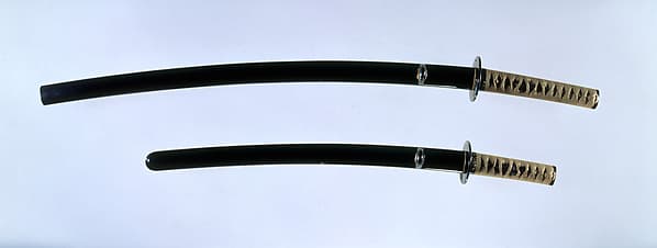 Blades and Mountings for a Pair of Swords (Daishō), by Sukemitsu of Bizen
