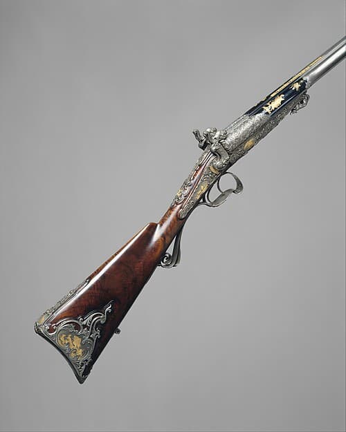Double-Barrel Breech-Loading Pinfire Shotgun, by J. C. A. Brun