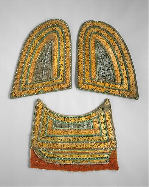 Pair of Neck Defenses (Crinet) and Breast Defense (Peytral) from a Horse Armor