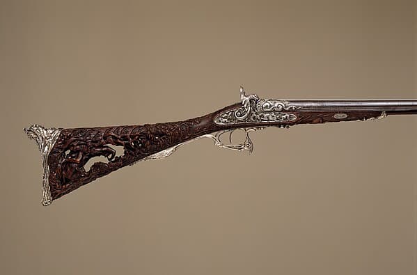 Double-Barreled Percussion Shotgun, by Louis Perrin