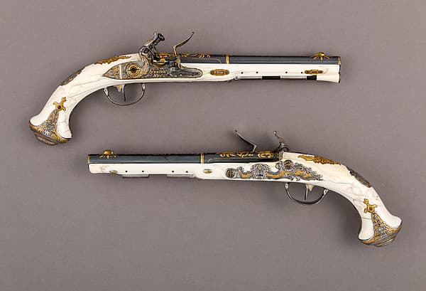 Pair of Flintlock Pistols of Empress Catherine the Great (1729–1796), by Johan Adolph Grecke