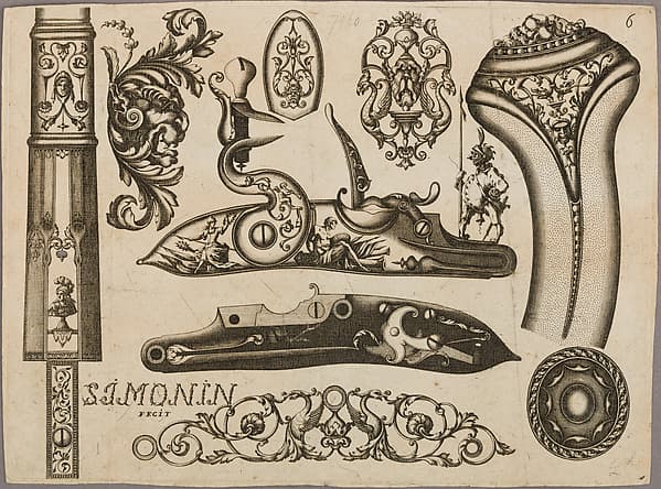 Engraving of Firearms Ornament, by Claude Simonin