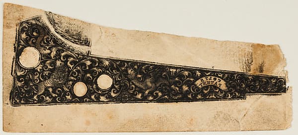 Ink Impression ("Pull") from a Gold-inlaid Colt Revolver, by Gustave Young