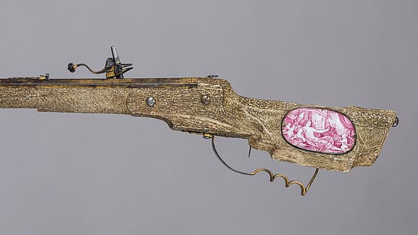 Wheellock Rifle with Spanner, Shot Extracting Tool, and Shooting Patch, by Martin Kammerer