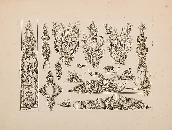 Plate Six from Nouveavx Desseins D’Arquebvseries, by Gilles Demarteau