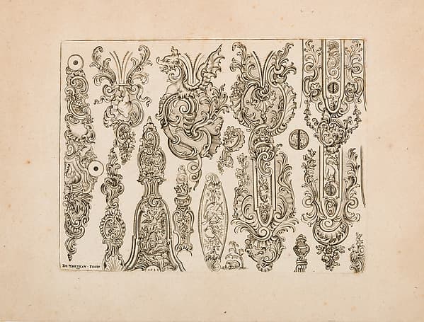 Plate Ten from Nouveavx Desseins D’Arquebvseries, by Gilles Demarteau