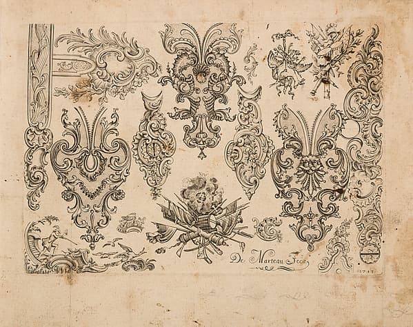 Plate Eight from Nouveavx Desseins D'Arquebvseries, by Gilles Demarteau