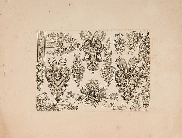 Plate Eight from Nouveavx Desseins D'Arquebvseries, by Gilles Demarteau
