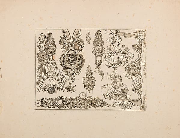 Plate Nine from Nouveavx Desseins D'Arquebvseries, by Gilles Demarteau