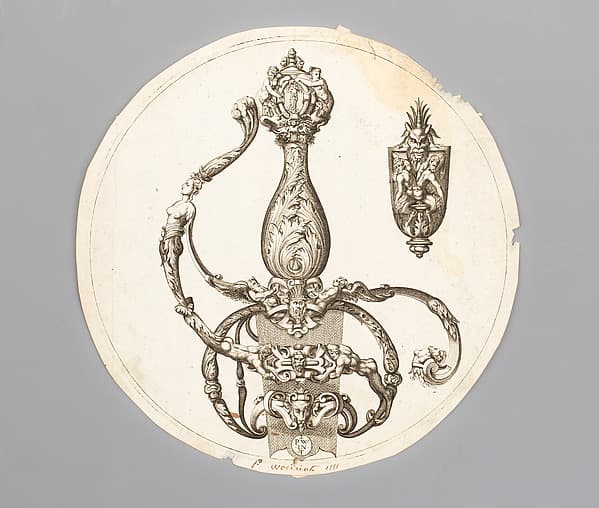 Engraving of a Design for a Sword Hilt, by Du Casse
