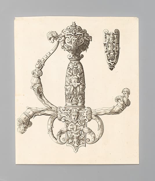 Engraving of a Design for a Sword Hilt, by Du Casse
