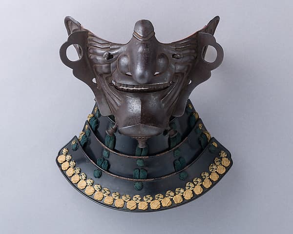 Half Mask (Ho-ate) with Neck Guard, by Myōchin Munetomo