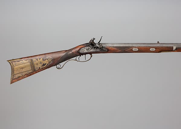 Flintlock Rifle with Case and Bullet Mould Made for Colonel Jacob Bates (1746–1836), by Silas Allen Jr.