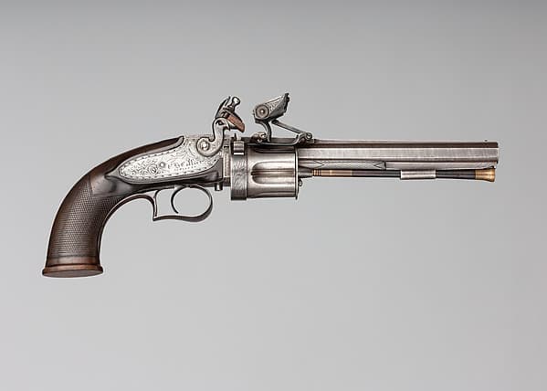 Collier Second Model Five-Shot Flintlock Revolver, by Elisha Haydon Collier