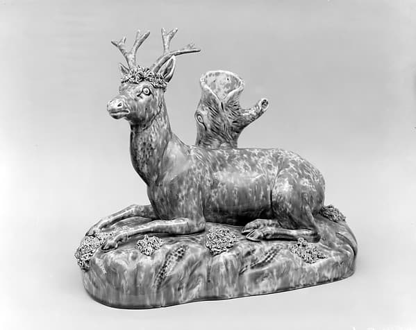 Figural spill vase, by Lyman, Fenton & Co.
