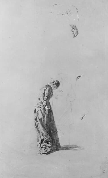 Standing Woman with Man in Outline, by Thomas Hovenden