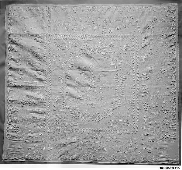 Wholecloth whitework quilt, by Sarah Cook